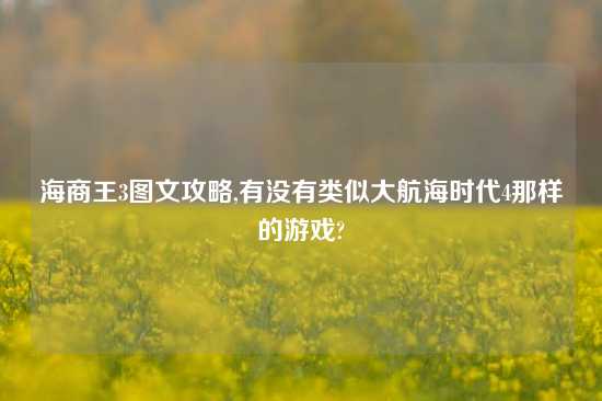 海商王3图文攻略,有没有类似大航海时代4那样的游戏?