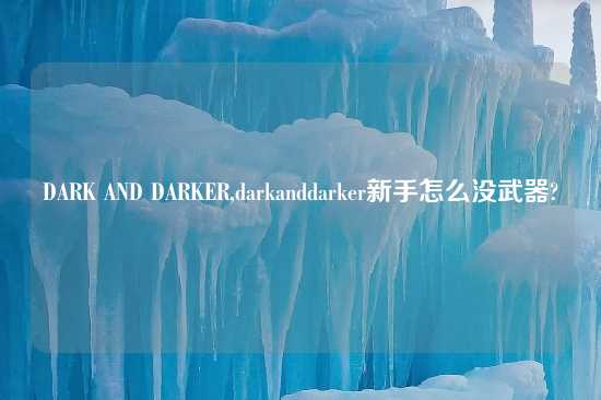 DARK AND DARKER,darkanddarker新手怎么没武器?