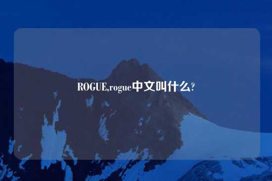 ROGUE,rogue中文叫什么?