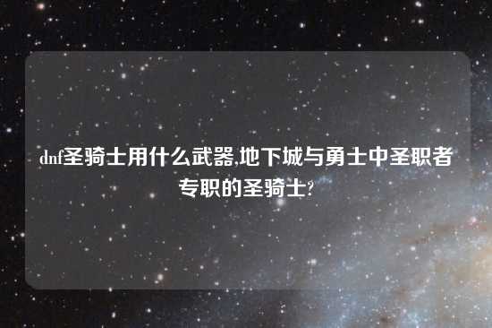 dnf圣骑士用什么武器,地下城与勇士中圣职者专职的圣骑士?