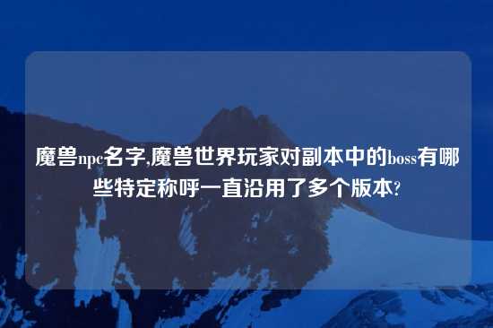 魔兽npc名字,魔兽世界玩家对副本中的boss有哪些特定称呼一直沿用了多个版本?