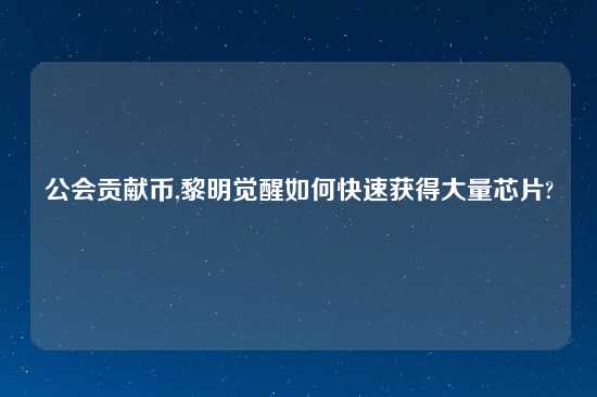 公会贡献币,黎明觉醒如何快速获得大量芯片?