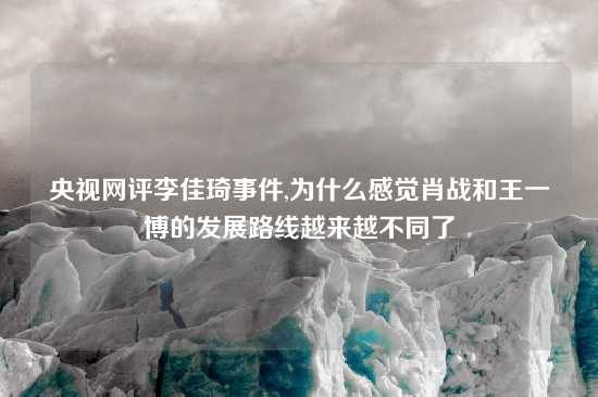 央视网评李佳琦事件,为什么感觉肖战和王一博的发展路线越来越不同了