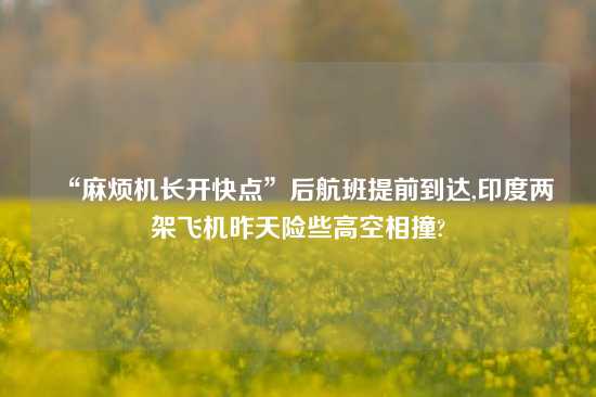 “麻烦机长开快点”后航班提前到达,印度两架飞机昨天险些高空相撞?