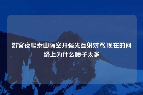 游客夜爬泰山隔空开强光互射对骂,现在的网络上为什么喷子太多