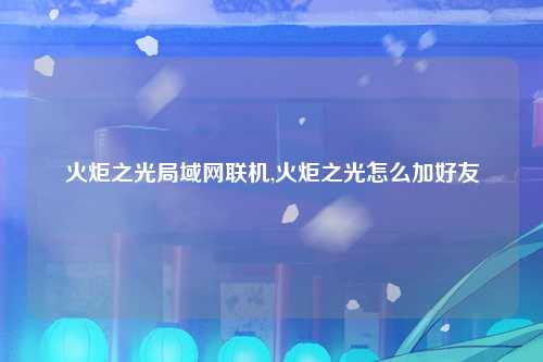 火炬之光局域网联机,火炬之光怎么加好友