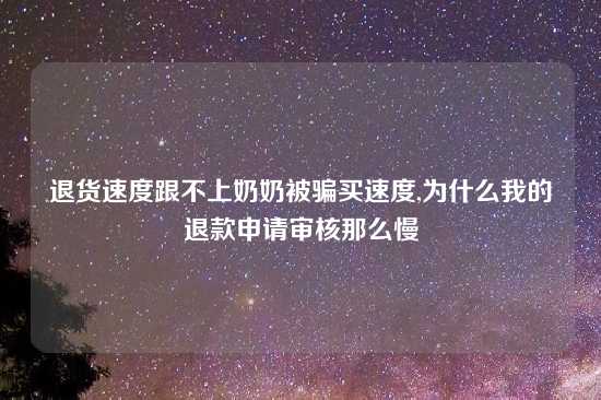 退货速度跟不上奶奶被骗买速度,为什么我的退款申请审核那么慢