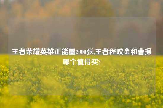 王者荣耀英雄正能量2000张,王者程咬金和曹操哪个值得买?