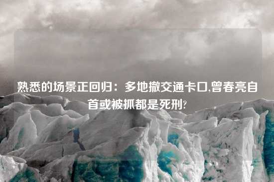 熟悉的场景正回归：多地撤交通卡口,曾春亮自首或被抓都是死刑?