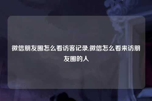 微信朋友圈怎么看访客记录,微信怎么看来访朋友圈的人