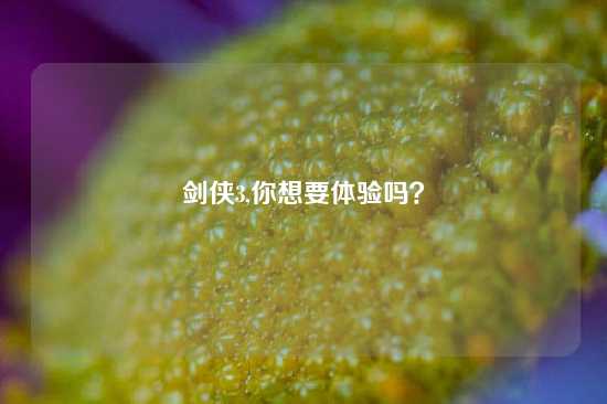 剑侠3,你想要体验吗？