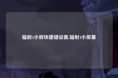 辐射4小屏快捷键设置,辐射4小屏幕
