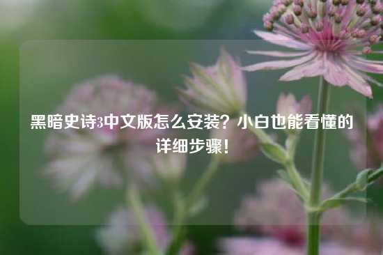 黑暗史诗3中文版怎么安装？小白也能看懂的详细步骤！