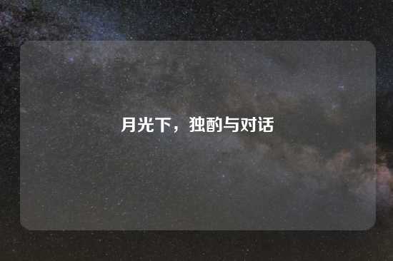 月光下，独酌与对话